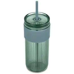 Serendipio Mayfair Plastic Tumbler & Straw Dusty Teal Top